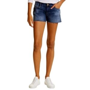 Frame Womens Shorts Size 31 Le Cutoff Blue Denim Frayed Hem Distressed New